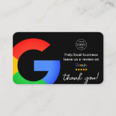 ブラックグーグルレビュー |ビジネスレビューUs QRコード 名刺 (正面)