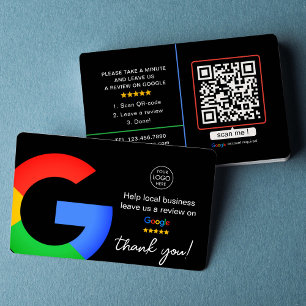 ブラックグーグルレビュー ビジネスレビューUs QRコード 名刺