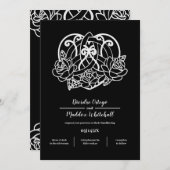 ブラックケルトハートノットフローラハンダスティング 招待状 (正面/裏面)
