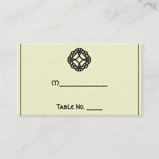 ブラックケルト永遠結婚結び目の座席表 プレイスカード (正面)