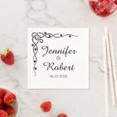 ブラックケルト結び目模様コーナーつる植物結婚ズナプキン スタンダードカクテルナプキン (インサイチュ)