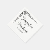 ブラックケルト結び目模様コーナーつる植物結婚ズナプキン スタンダードカクテルナプキン (角)