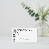 ブラックケルト結び目模様コーナーつる植物結婚ズ座席表 プレイスカード (スタンド正面)