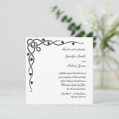 ブラックケルト結び目模様コーナーつる植物結婚式招待状 招待状 (スタンド正面)
