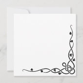 ブラックケルト結び目模様コーナーつる植物結婚式招待状 招待状 (裏面)