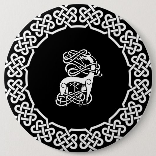 ブラックケルト/北欧の鹿 缶バッジ (正面)