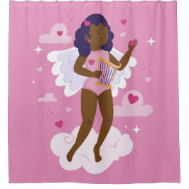 ブラックケルブ・アフリカのエンジェル・ハープハート雲 シャワーカーテン