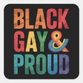 ブラックゲイと誇りを持ったLGBTQブラック同性愛者 スクエアシール (正面)