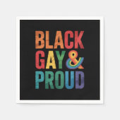 ブラックゲイと誇りを持ったLGBTQブラック同性愛者 スタンダードカクテルナプキン (正面)