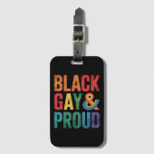 ブラックゲイと誇りを持ったLGBTQブラック同性愛者 ラゲッジタグ (正面縦)