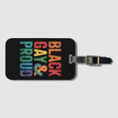ブラックゲイと誇りを持ったLGBTQブラック同性愛者 ラゲッジタグ (正面横)