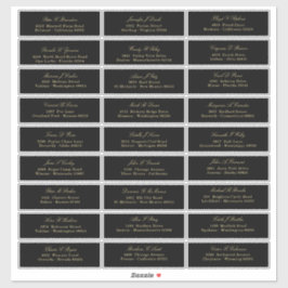 ブラックゲストエレガントリストアドレス上の金ゴールドスクリプト シール