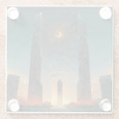 ブラックゲートファンタジーSci-Fiアート ガラスコースター (裏面)