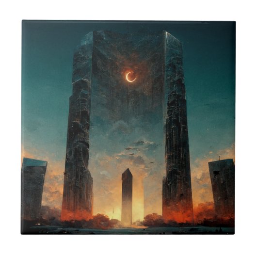 ブラックゲートファンタジーSci-Fiアート タイル (正面)