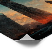 ブラックゲートファンタジーSci-Fiアート ポスター (角)