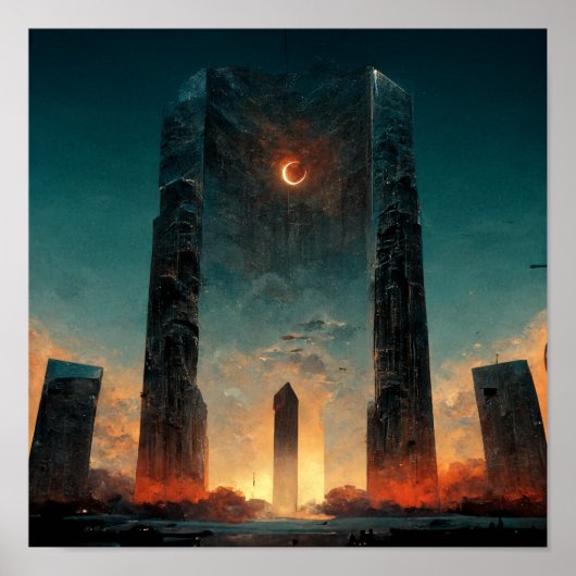 ブラックゲートファンタジーSci-Fiアート ポスター (正面)