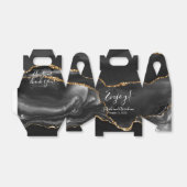 ブラックゲート金ゴールドグリッター結婚式の引き出物ボックス フェイバーボックス (折り畳みなし)