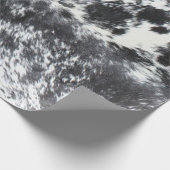 ブラックコウィドプリント素朴ファームハウスクリスマス ラッピングペーパー (角)