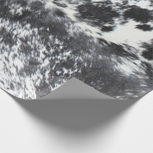 ブラックコウィドプリント素朴ファームハウスクリスマス ラッピングペーパー (角)