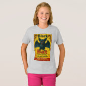 ブラックコウモリのレトロ花火ジュニアTシャツ Tシャツ (正面フル)