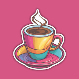 ブラックコカラフルーヒー防水カップ シール