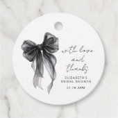 ブラックコケッタボウ ブライダルシャワーのお礼 フェイバータグ (正面)