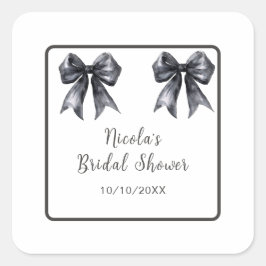 ブラックコケッタボウ ブライダルシャワー スクエアシール