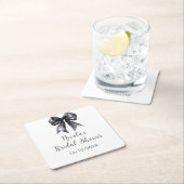 ブラックコケッタボウ ブライダルシャワー スクエアペーパーコースター (インサイチュ)