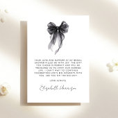 ブラックコケッタボーの水彩画 ブライダルシャワー サンキューカード