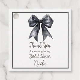 ブラックコケッティーボウ ブライダルシャワー フェイバータグ