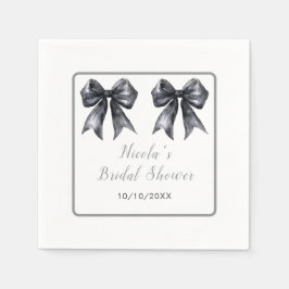 ブラックコケッテ ボウ ブライダルシャワー スタンダードカクテルナプキン
