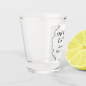 ブラックコケッテ ボウ ベージュ ブライダルシャワーのお土産 ショットグラス (左)