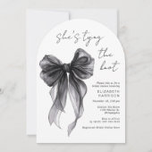 ブラックコケットボウウォーターカラーアーチブライダルシャワー 招待状 (正面)