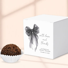 ブラックコケットボウウォーターカラーブライダルシャワー フェイバーボックス