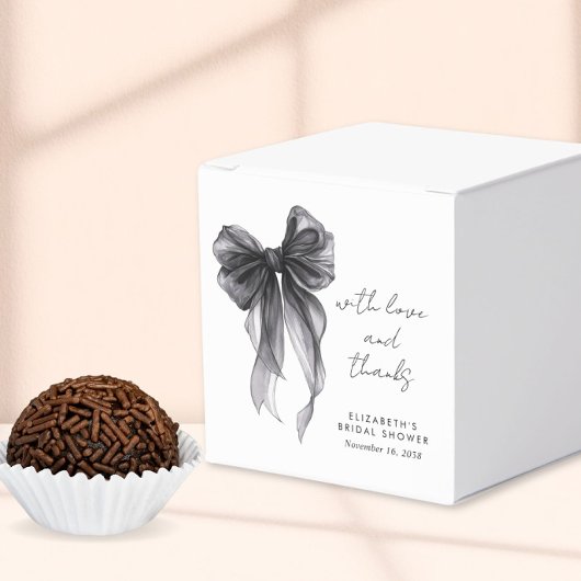 ブラックコケットボウウォーターカラーブライダルシャワー フェイバーボックス