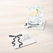 ブラックコケットボウスウィート16誕生日パーティードコール スクエアペーパーコースター (インサイチュ)