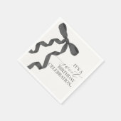 ブラックコケットボウバースデーパーティードコーナプキン スタンダードカクテルナプキン (角)