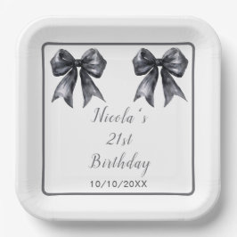 ブラックコケットボウバースデーパーティー ペーパープレート