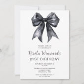 ブラックコケットボウバースデーパーティー 招待状 (正面)