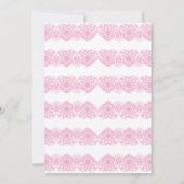 ブラックコケットボウピンクレースブライダルシャワー 招待状 (裏面)