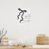 ブラックコケットボウブライダルシャワーウェルカムサイン ポスター (キッチン)