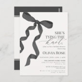 ブラックコケットボウブライダルシャワー招待状 ポストカード (正面/裏面)