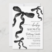 ブラックコケットボウベビーシャワー招待状 招待状 (正面)