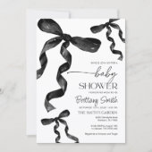 ブラックコケットボウベビーシャワー招待状 招待状 (正面)