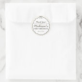 ブラックコケットボウベージュストライプの誕生日の恩恵 ラウンドシール (バッグ)