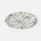 ブラックコケットボウベージュテーブストライプのルデコール ペーパープレート (アングル)