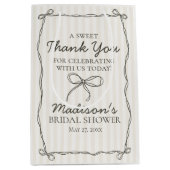 ブラックコケットボウベージュブライダルシャワーの恩恵 ミディアムペーパーバッグ (正面)