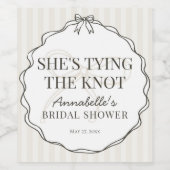 ブラックコケットボウベージュブライダルシャワーの恩恵 ワインラベル (シングルラベル)