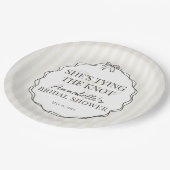 ブラックコケットボウベージュブライダルシャワーブランチ ペーパープレート (アングル)