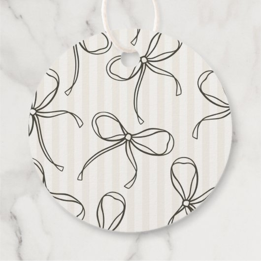 ブラックコケットボウベージュベビストライプのーシャワー フェイバータグ (裏面)